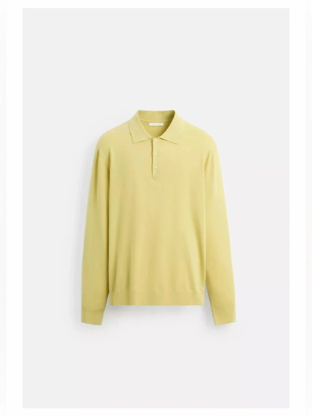 NWT Zara Men's Knit Polo Sweater Lime Green Size XL